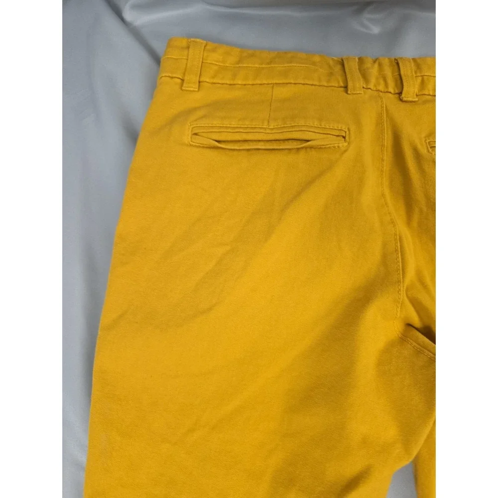 GAP Slim Crop Pants Womens Size 10 Regular Dark Mustard Yellow Two Way Stretch